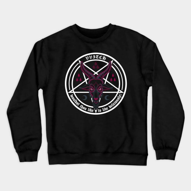 Live Deliciously - Devil Goat Head Crewneck Sweatshirt by Nemons